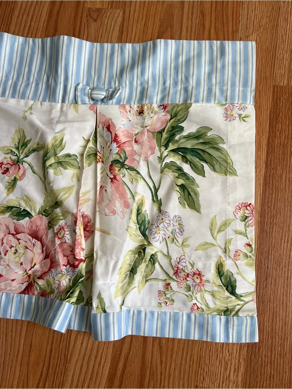 Waverly Striped Floral Valance Rod Pocket